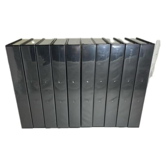 VHS Album Case, Black with Full Window Cover 10 Piece