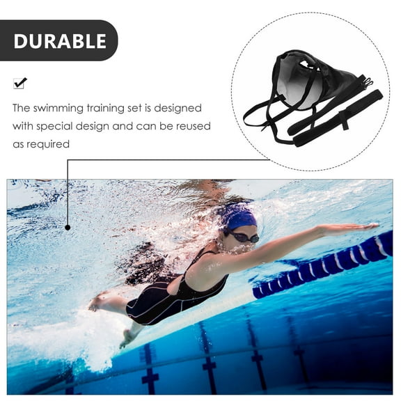 PTOOTP Training Kit with Adjustable Resistance Parachute for Endless Pool and Swim Practice