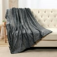 thumbnail image 2 of Home Soft Things Tip Dyeing Light Faux Fur Throw - Black - 50" x 60", 2 of 9