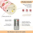 thumbnail image 5 of Strawberry Flower Love Flameless Candles 2 PCS with Remote Realistic Moving Flame LED Tapered Pillar Set for Home Decor, 5 of 7