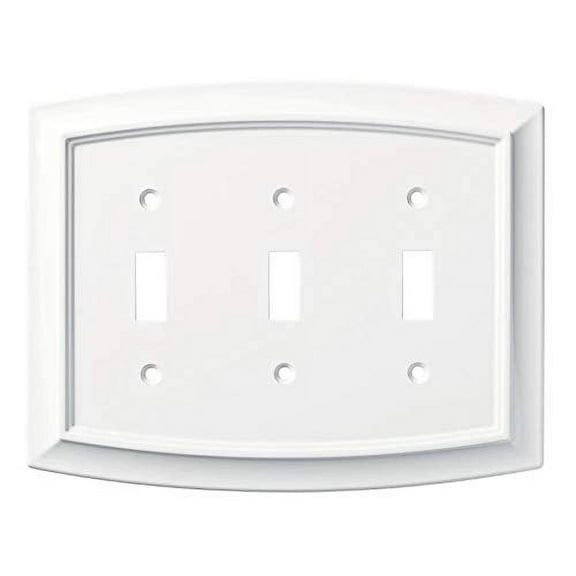 Brainerd W36440-PW Pure White Arched Triple Switch Cover Plate