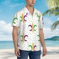 thumbnail image 3 of Sikiie Mardi Gras Carnival1 Print Men's Hawaiian Shirt, Summer Beach Button Pocket Short Sleeve T-Shirt,3X-Large, 3 of 7