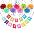 thumbnail image 2 of PENGXIANG Birthday Decorations, Rainbow Birthday Party Decorations for Women, Girls Happy Birthday Party Decorations with Birthday Banner, Paper Pom Poms and Colorful Banner for Birthday, 2 of 7