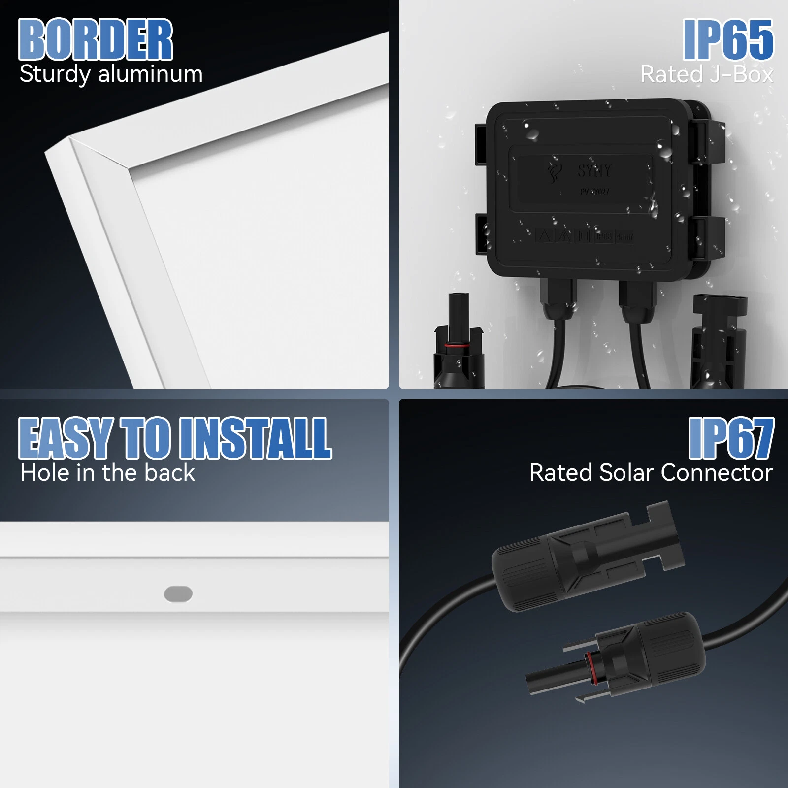 RVPOZWER 200W Watt Mono Solar Panel 12V charge Off-Grid Battery Power for RV Home Boat