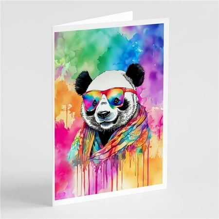 5 x 7 in. Unisex Hippie Animal Panda Greeting Cards - Pack of 8