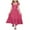 Hot Pink, variant on Girls Tie Back Summer Dresses Cotton Linen Tiered Flutter Sleeve Maxi Dresses Tween Backless Flowy Beach Dress Hot Pink, 8-9 Years
