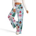 thumbnail image 2 of Women's Fashion Casual Loose Printed Wide-Leg Sports Pants with Christmas Print, Comfortable Home and Outdoor Wear, Elastic Waist with Drawstring for Easy Fit, Royal Blue, S, 2 of 7