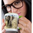 thumbnail image 2 of 3drose, African Savanna Elephant 1, 11oz Two-tone Green Mug, 2 of 6