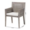 thumbnail image 2 of Pemberly Row Grey Rattan Armchair with Mahogany Frame and Removable Cushion, 2 of 9
