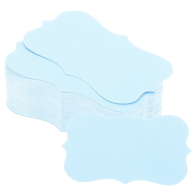 Unique Bargains 2' x 3.5' Blank Paper Business Cards Small Index Flash Cards Words Message Note Card Lace, Blue 100 Pack