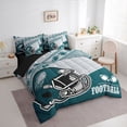thumbnail image 3 of Manfei Green Football Helmet 7-Piece Twin Bedding Sets,Rugby Sport Bedding Comforter Set,Boys Ball Game Sheet Sets For Kids,Ultra Soft Home Decor Reversible, 3 of 8