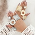 thumbnail image 3 of Oasiva Striking Open Hammered Metal Statement Ring Fashion Finger Jewelry for Women, 3 of 11