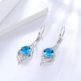 thumbnail image 3 of Juwaliy Aretes Colgantes para Mujer Aretes de Piedra de Nacimiento de Marzo Joyería de Aguamarina Topacio Azul Cola Plata Esterlina 925 Cierre de Palanca Madre Esposa Regalo de Navidad Día de San Val, 3 of 11