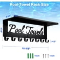 thumbnail image 2 of Pool Towel Rack with 8 Hooks and Shelf - Sturdy Carbon Steel Wall Mount for Bathroom, Pool, Outdoor Use, 2 of 6
