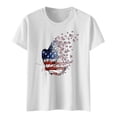 thumbnail image 5 of Women's Flag Printed Fun Casual Round Neck Short Sleeved T Shirt Top 4 Trendy Tops for Women 2024, 5 of 5