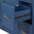 thumbnail image 6 of 36 Inch Storage Bathroom Vanity with Soft Closing Door and Drawers, Modern Freestanding Bathroom Cabinet with Solid Wood Frame, Dressing Cabinet for Bathroom, Cabinet Only, Navy Blue, 6 of 9