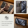 thumbnail image 6 of Dteck Case for iPhone 15 Pro Max Wallet 2 in 1 Magnetic Detachable Folio Flip Leather Case for Men Women,Gray, 6 of 6