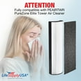 thumbnail image 2 of LifeSupplyUSA Complete Replacement Filter Set (1 True HEPA Air Cleaner Replacement Filter + 1 Carbon Filter) Compatible with PureZone PEAIRTWR Elite Tower Air Purifiers, 2 of 5