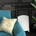 thumbnail image 3 of Red Lantern 2 ft. Short Diamond Weave Fiber Folding Screen - White - 4 Panel, 3 of 7
