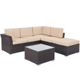 thumbnail image 3 of Suncrown Outdoor 4-Piece Contemporary Patio Rattan Sectional Set, 3 of 5