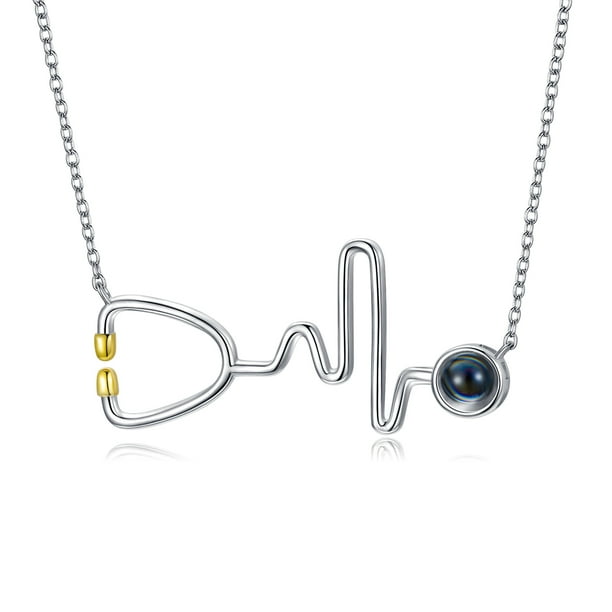 Stethoscope Necklace Birthstone