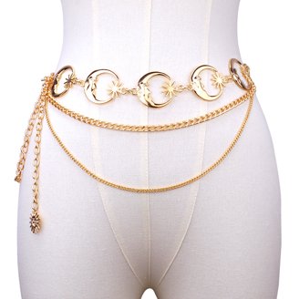 Chain Belt for Women Gold Metal Waist Chain Adjustable 