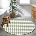 thumbnail image 4 of Area Rug 48in, Modern Sage Green White Check Floor Carpet Living Room Rug, Abstract Buffalo Plaid Non-Slip Welcome Mat Indoor Rugs for Bedroom Dining Room, 4 of 9