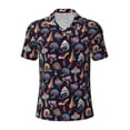 thumbnail image 2 of Daiia Mushroom Doodle Pattern Men’s Polo Shirts,Solid Deck Shirt,Classic Fit, Breathable Cotton Polo for Casual and Sport Wear-3X-Large, 2 of 7