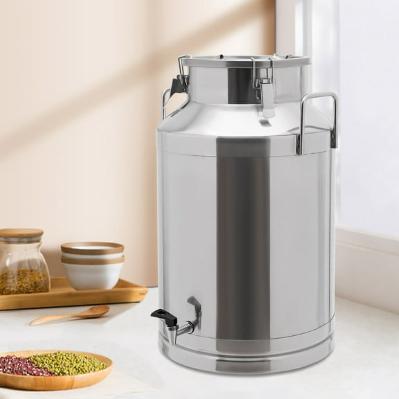 201 Non-magnetic Stainless Steel Milk Jug, Modern Milk Can, Sealed Bucket Milk Can With a Faucet,15.85Gal