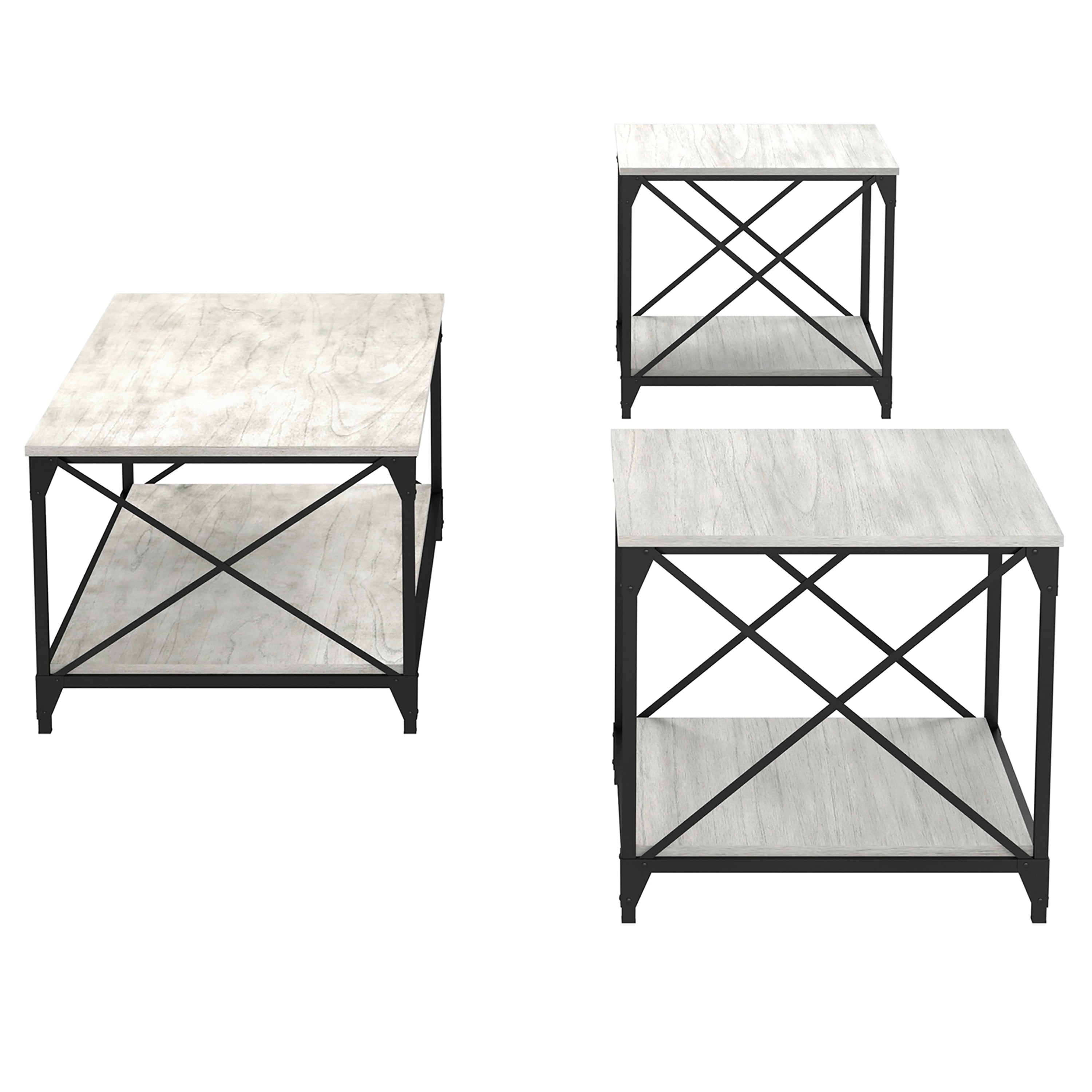 Furniture of America Acres 3-Piece Coffee Table Set, Gray