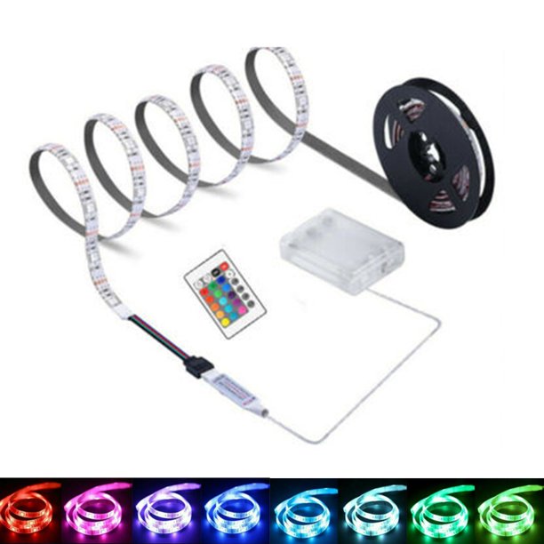 Goodhd Battery Powered 5050 Rgb Led Strip Lights Tape Under