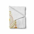 thumbnail image 2 of Aztec Soft Flannel Fleece Throw Blanket, Graphic of Golden Yellow Dreamcatcher Native Indigenous Cultural Style, Cozy Plush for Indoor and Outdoor Use, 50" x 70", Marigold White, by Ambesonne, 2 of 6