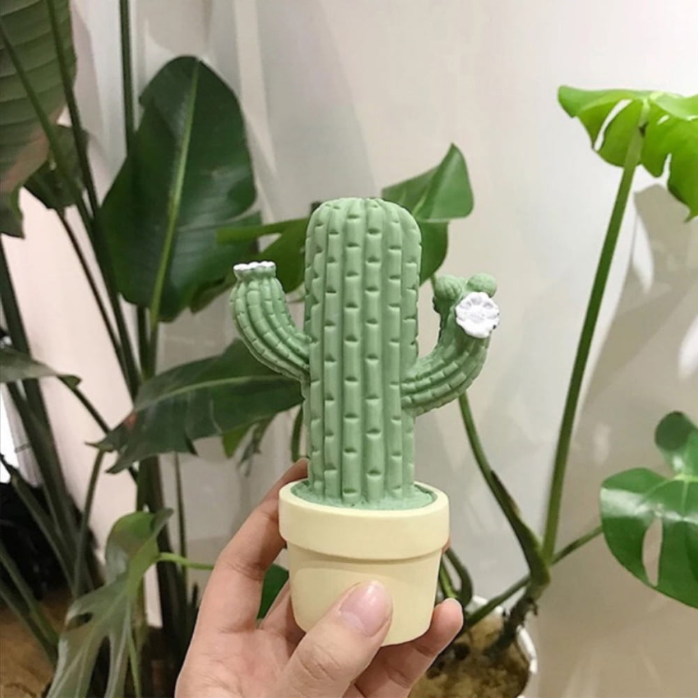 Fashion LED Plant Cactus Style Night Light Lamp Bedroom Home Decor Gift Wide 