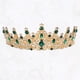 thumbnail image 5 of Tiara de corona de reina de cristal de imitación para mujer, tiaras de diamantes de imitación de princesa, accesorios para el cabello de Cosplay de fiesta de cumpleaños de boda, tono dorado verde, 5 of 7