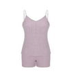 thumbnail image 6 of CHUMUD Two Piece Sets for Women Summer Outfits Lounge Sets Sleeveless Spaghetti Strap Cami V Neck Ribbed Tank Tops Shorts Casual, 6 of 7