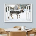 thumbnail image 3 of wall26 Canvas Print Wall Art Window View Rustic Snowy Winter Moose Deer Forest Wilderness Nature Photography Realism Scenic Landscape Colorful Multicolor for Living Room, Bedroom, Office - 32"x4, 3 of 5