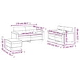 thumbnail image 4 of vidaXL 3 Piece Sofa Set with Cushions Black Faux Leather, 4 of 5
