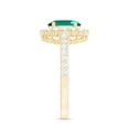 thumbnail image 2 of Rosec Jewels Lab Created Emerald Ring with Moissanite Halo for Women - 6X8 mm - 2.50 CT, 18K Yellow Gold, US 6.50, 2 of 7