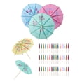 thumbnail image 2 of 50 Pieces Fruit Forks Dessert Picks Decorative Party Kitchen Cake Toppers Umbrella Prod Umbrella Cake Toppers Beverage Toothpicks Color Random, 2 of 7