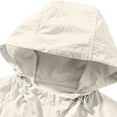 thumbnail image 5 of Men's Sun Protection 2 Piece Sets Long Sleeve Zipper Up Hooded Jacket Elastic Waist Drawstring Shorts Lightweight Loose Outdoor Outfits, 5 of 6