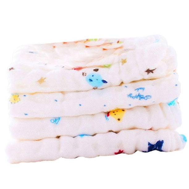 Baby Burp Cloths 4Pcs Soft Absorbent Square Feeding Towel Six Layer Suitable For Daily Use And Outings