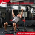 thumbnail image 3 of Barbell Rack,Blacksmith Adjustable Squat Rack with 12 Height & 6 Width Levels and 600 lbs Capacity,Black, 3 of 7