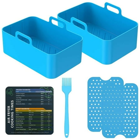 

Silicone Pot for Ninja Fryer 7Pcs Ninja Fryer Accessories Ninja Fryer Silicone Liners(Blue)