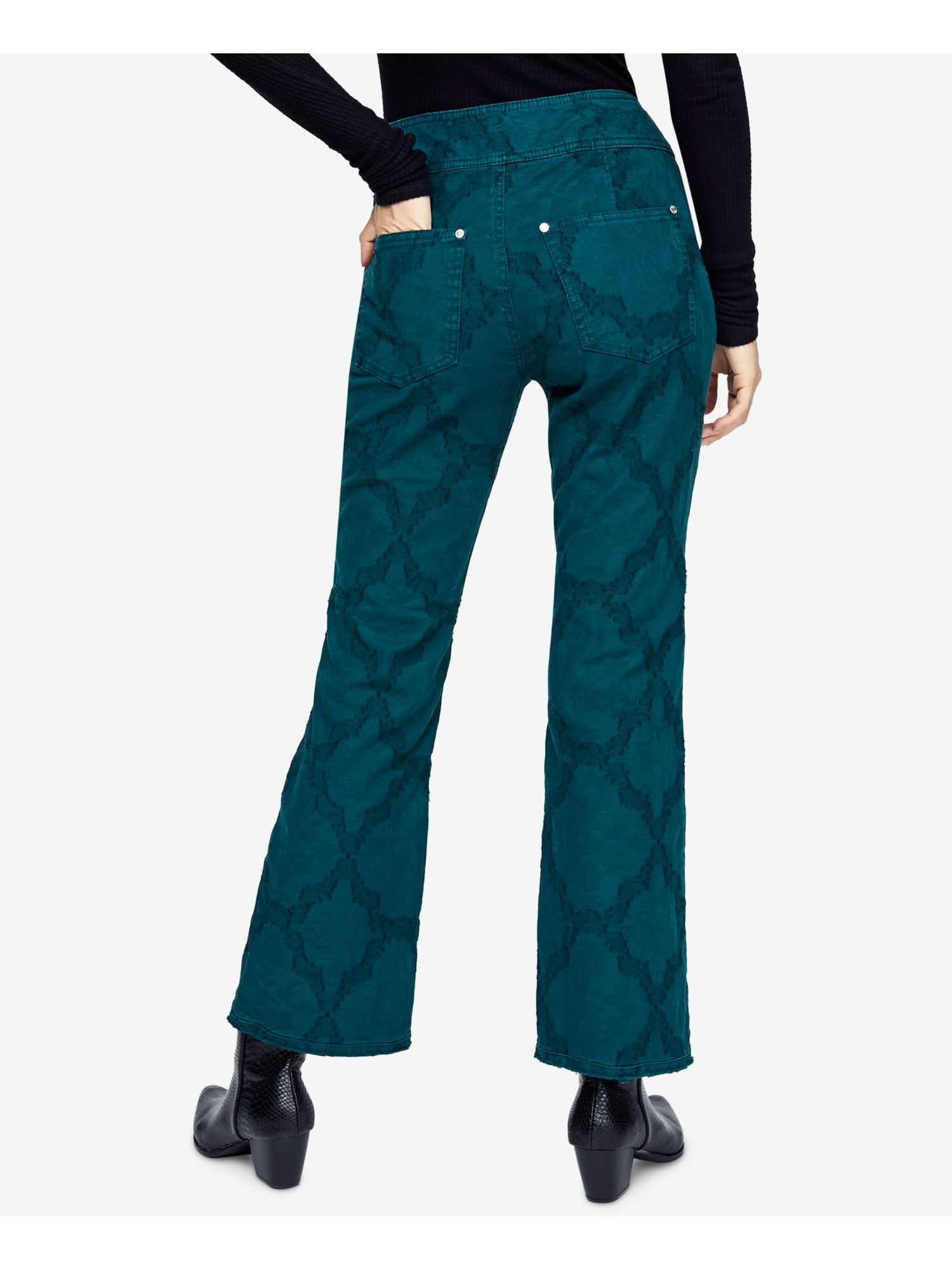 turquoise flare pants