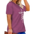 thumbnail image 2 of XCHQRTI Faith 4th of July Shirt Plus Size Women Graphic Tees Summer Short Sleeve Tops, 2 of 7