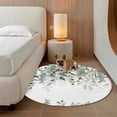 thumbnail image 2 of Sage Green Eucalyptus Round Area Rug 3.3Ft Washable Circle Rugs for Dining Room Table, Spring Floral Botanical Watercolor Non-Slip Carpet Floor Mats Indoor Outdoor Carpet Runner Aesthetic Home Decor, 2 of 8