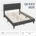 thumbnail image 4 of Yaheetech Queen Size Upholstered Platform Bed with Square Tufted Headboard, Dark Gray, 4 of 8