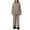 Brown, variant on Womens Pajamas Set,Casual Solid Color Round Neck Warm Striped Long Sleeved Shirt Flannel Long Pants Nightgown Home Suits,Womens Pajama Set
