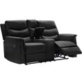 Sofa PU Leather Recliner Loveseat with Console Slate, Sofa Recliner