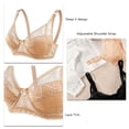 thumbnail image 5 of Sarapandan 3/4 Cup Lace Push Up Bras Pure Color Lace Floral Breathable Adjustable Straps Underwire Cups Bra for Women Skin Color 38/85C, 5 of 5